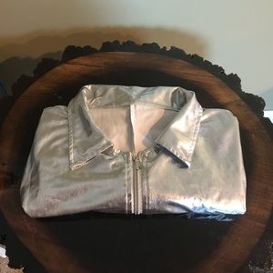 Metallic Long Sleeve Zip Up Body Suit